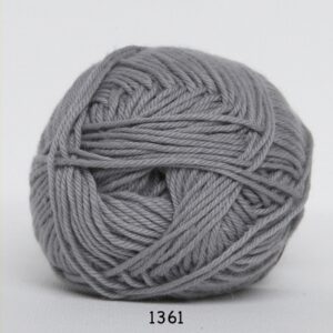 Cotton nr. 8 - Bomuldsgarn - Hæklegarn - fv 1361 Grå