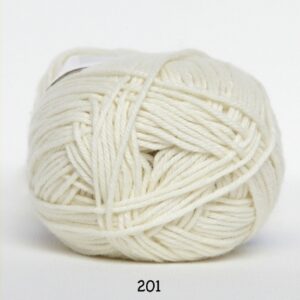 Cotton nr. 8 - Bomuldsgarn - Hæklegarn - fv 201 Råhvid