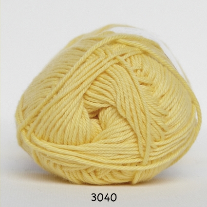 Cotton nr. 8 - Bomuldsgarn - Hæklegarn - fv 3040 Lys Gul