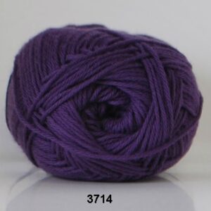 Cotton nr. 8 - Bomuldsgarn - Hæklegarn - fv 3714 Ekstra Mørk Lilla