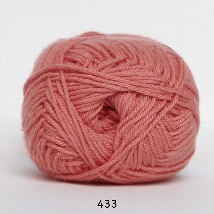 Cotton nr. 8 - Bomuldsgarn - Hæklegarn - fv 433 Lys Koral