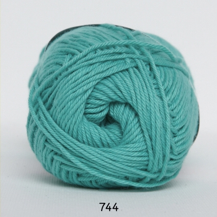 Cotton nr. 8- Bomuldsgarn - Hæklegarn - fv 744 Turkis Grøn