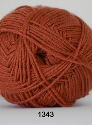 Hjertegarn Lana Cotton 212 - Bomuldsgarn - Merino Garn - fv 1343 Rust Rød