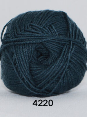 Hjertegarn Lana Cotton 212 - Bomuldsgarn - Merino Garn - fv 4220 Mørk Petrol