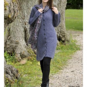 Lang strik sweater i Hjerte Alpaca og Kid Mohair strikkeopskrift nr 1668