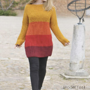 Stribet Patent sweater strikkeopskrift nr 1661