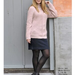 Sweater med sildebensmønster strikkeopskrift nr 1665