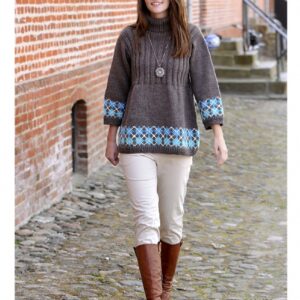 Sweater med tre kvart ærme strikket med Lima garn strikkeopskrift nr 1662
