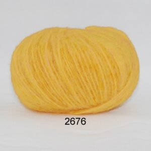 Hjertegarn Børstet Uld - Alpaca Uld Garn - fv 2676 Gul