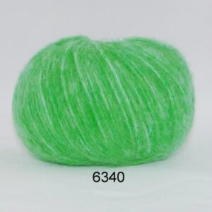 Hjertegarn Børstet Uld - Alpaca Uld Garn - fv 6340 Neon Grøn
