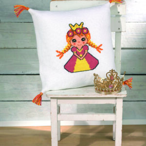 Broderi pude kit -Pude med prinsesse - 83 - 6370