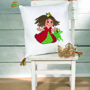 Broderi pude kit -Pude med prinsesse - 83 - 6371