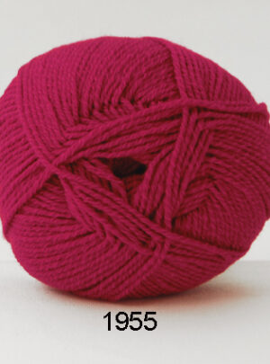 Hjertegarn Lana Cotton 212 - Bomuldsgarn - Merino Garn - 1955 Mørk Pink