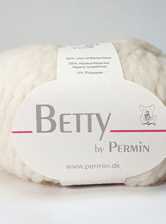 Betty By Permin - Tykt uld og alpaka garn - Fv 889401 Råhvid