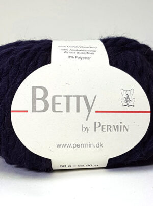 Betty By Permin - Tykt uld og alpaka garn - Fv 889408 Mørk Blå