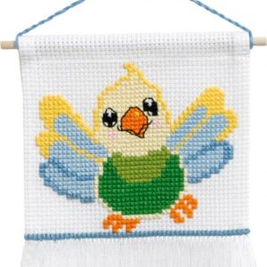 Broderi - Tælle broderi til børn - 13-9723 med Fugl