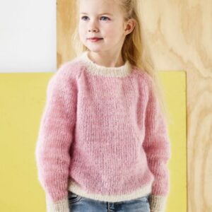 Strikkekit - Raglan sweater m. striber til børn - 894196 Strikkekit 6 år - Raglan sweater m.striber til børn