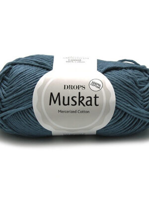 DROPS Muskat Unicolor 36 Jeansblå, Bomuldsgarn, fra DROPS Design