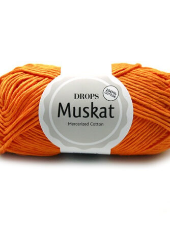 DROPS Muskat Unicolor 51 Lys Orange, Bomuldsgarn, fra DROPS Design