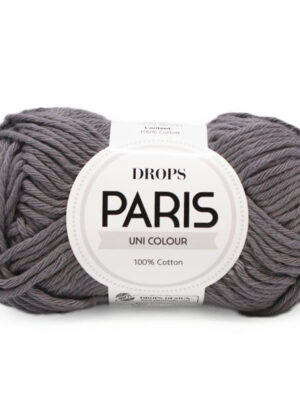 DROPS Paris Unicolor 24 Mørkegrå, Bomuldsgarn, fra DROPS Design