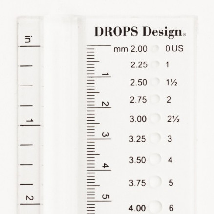 Drops Design Strikkepindemåler 2.00 til 12.00 mm (0 til 17 US)