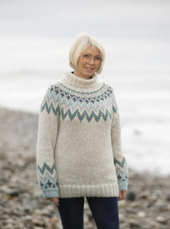 "Kathrine" Genser - Viking Design 2035-1C Kit - XS-XXL - Viking Alpaca Bris, fra Viking