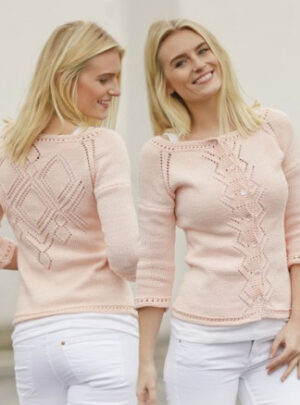 Peach Macaroon by DROPS Design - Jakke Strikkeopskrift str. S - XXXL