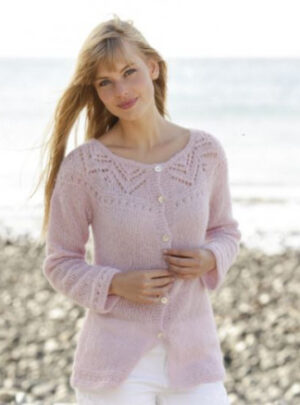 Pink Connection Cardigan by DROPS Design - Jakke Strikkeopskrift str.