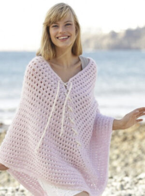 Sweet Crush by DROPS Design - Poncho Strikkeopskrift str. S/M - XXXL