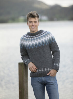 "Takk" Genser - Viking Design 2107-2 Kit - XS-XXXL - Viking Alpaca Bris, fra Viking