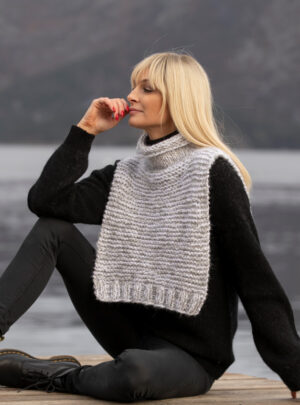 "Tikk" Hals i dobbelt garn - Viking Design 2033-2 Kit - Dame - Viking Alpaca Bris, fra Viking