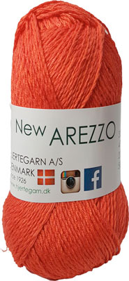 New Arezzo Hjertegarn - Bambusgarn - Hørgarn - Bomuldsgarn - Fv 1448 Mørk Orange