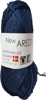 New Arezzo Hjertegarn - Bambusgarn - Hørgarn - Bomuldsgarn - Fv 4024 Mørk Blå