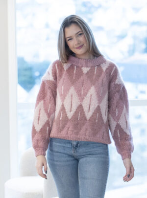 "Diamonds" Genser - Viking Design 2305-6 Kit - XS-XL - Viking Alpaca Bris, fra Viking