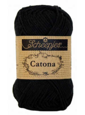 Scheepjes Catona Garn Unicolor 110 Jet Black