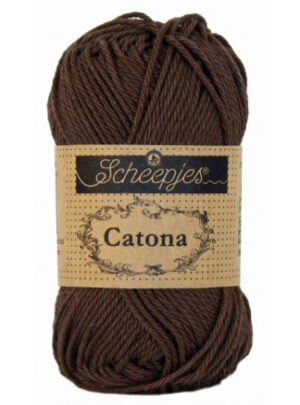 Scheepjes Catona Garn Unicolor 162 Black Coffee