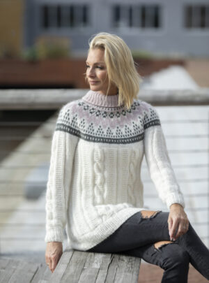 "Trinity" Genser - Viking Design 2226-8 Kit - XS-XXL - Viking Alpaca Bris, fra Viking