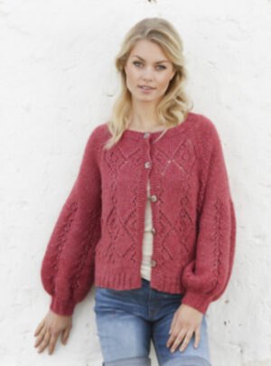 Berry Diamond Cardigan by DROPS Design - Jakke Strikkeopskrift str. S - Small