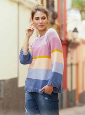 Sonora Sunrise Sweater by DROPS Design - Bluse Strikkeopskrift str. S - Small