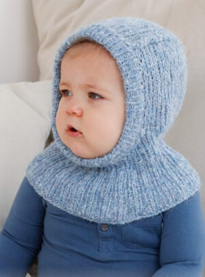 Chilly Day Balaclava by DROPS Design - Baby Elefanthue Strikkeopskrift - 0/1 mdr