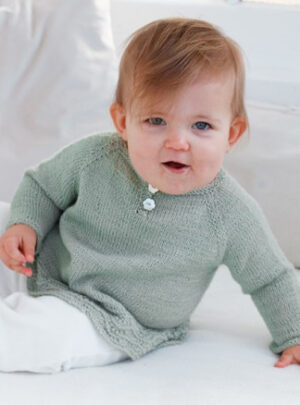 Little Pea by DROPS Design - Baby Bluse Strikkeopskrift str. 0/1 mdr - - 12/18 mdr