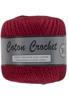 Merceriseret Bomuldsgarn Coton Crochet Lammy Yarn Fv 042 Mørk Rød