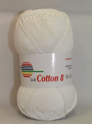 G-B Cotton 8/4 - 1010 Hvid, Bomuldsgarn, fra G-B Garn