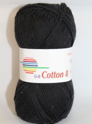 G-B Cotton 8/4 - 1050 Sort, Bomuldsgarn, fra G-B Garn