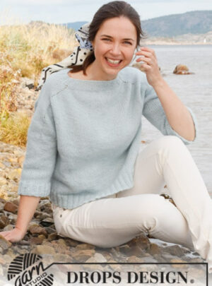222-9 Blue Glaze Sweater by DROPS Design, fra Viking