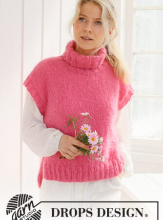 231-59 Cherry Sorbet Vest by DROPS Design, fra Viking