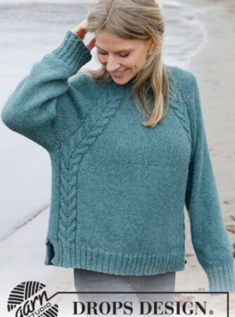244-12 Emerald Lake Sweaterby DROPS Design, fra Viking