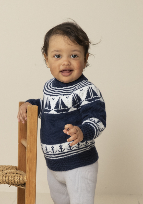 "Båd" Genser - Viking Design 2314-6A Kit - 1 - 8 år - Viking Baby merino, fra Viking "Båd" Genser - Viking Design 2314-6A Kit - 1 - 8 år - Viking Baby merino, fra Viking