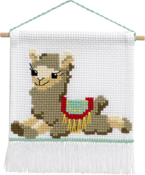 Broderi - Tælle broderi til børn - 13-9724 med Lama Broderi - Tælle broderi til børn - 13-9724 med Lama