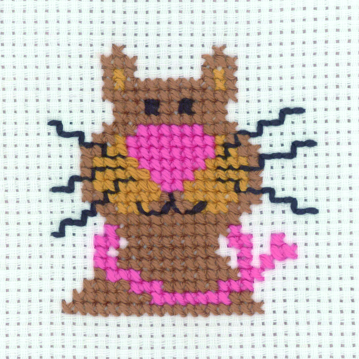 Broderi - Tælle broderi til børn - 14-9337 med Kat Broderi - Tælle broderi til børn - 14-9337 med Kat